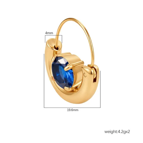 Edelstahl Geometrisch Rund Zirkonia Ohrringe Vergoldet Korbform PVD Vakuum Galvanisierter Modeschmuck Für Frauen