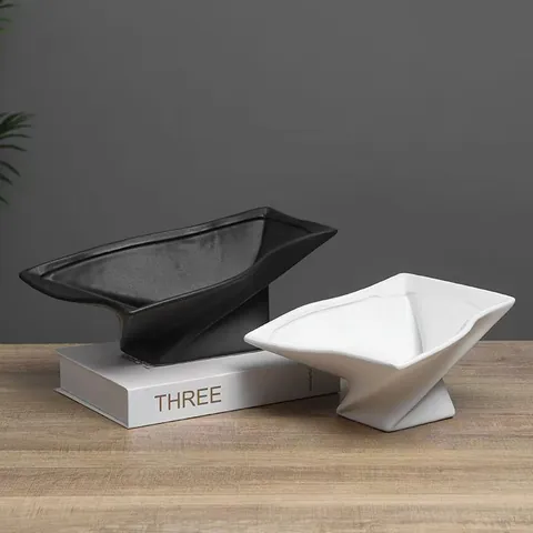Vaso Ceramica Minimalista Moderno Vaso Fiori Geometrico Astratto Decorazione Tavolo Soggiorno Stile Nordico Fatto Mano