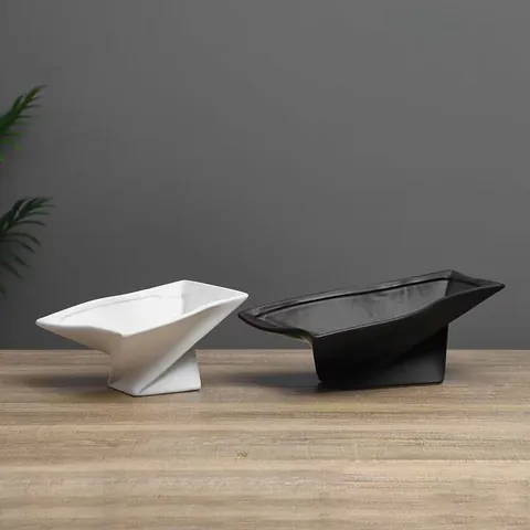 Vaso Ceramica Minimalista Moderno Vaso Fiori Geometrico Astratto Decorazione Tavolo Soggiorno Stile Nordico Fatto Mano