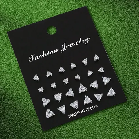 Boucles D Oreilles Géométriques Zircone Künstliche Perle Coeur Rond Carré Triangle Bijoux De Mode Avec Tige En Acier Femmes Hommes