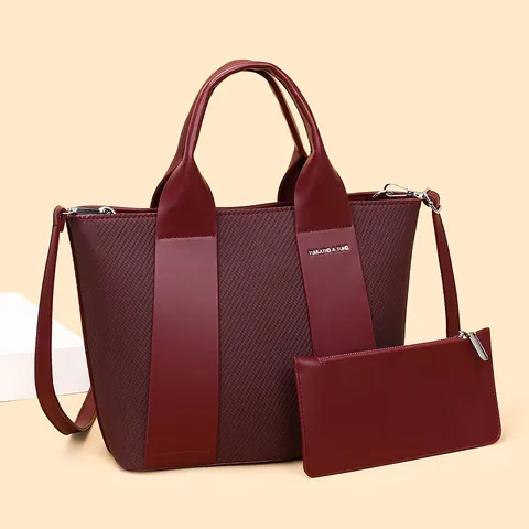Bolso De Mano Y Bolsa Para Mujer Cuero PU Patrón Lichi Gran Capacidad Bolso Tote Retro Bolso De Hombro Funcional Para Oficina