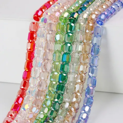 1 Strand/Package 5X3Mm Hole 1~1.9Mm Glass Colorful Solid Color Polished String