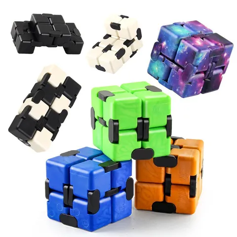 Infinity Cube Fidget Toy Stress Relief Anxiety Relief ABS Plastic Folding Hand Finger Sensory Toys Various Style Adults