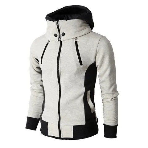 Ανδρικό Casual Τζάκετ Με Κουκούλα Hoodie Με Φερμουάρ Μακρύ Μανίκι Patchwork Χαλαρή Εφαρμογή Μόδα Εξωτερικά Ενδύματα Χειμώνας Φθινόπωρο Παλτό