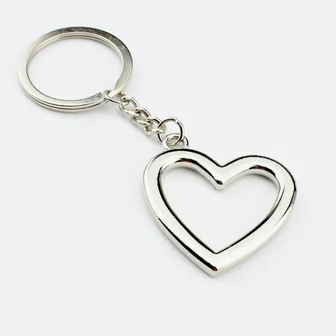 Creatieve Hartvormige Sleutelhanger Zinklegering Metaal Spiegelglans Sleutelring Voor Dames Heren Auto Tas Hanger Cadeau Sieraden