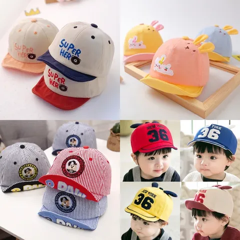 Baby Schattige Beer Oor Honkbalpet Katoen Polyester Zachte Rand Zonnehoed Voor Peuters Jongens Meisjes Cartoon Borduurwerk Verstelbare Eend Tong Pet