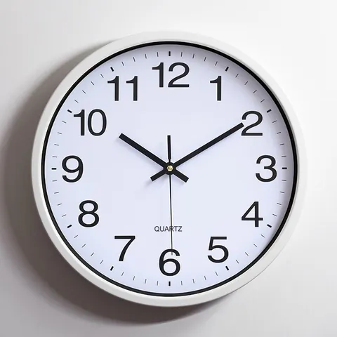 Horloge Murale Ronde Moderne Cadre En Métal Aluminium Mouvement À Quartz Silencieux Pour Salon Bureau Décoration Maison