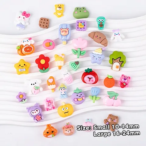 Resin DIY Accessories Cartoon Animal Flower Fruit Dessert Mix For Phone Case Hair Clips Crafting Creamy Glue Decoration