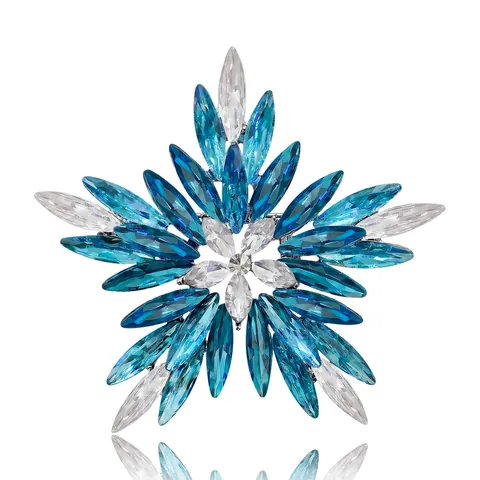 Broche Flocon De Neige Alliage Strass Cristal Scintillant Noël Hiver Bijoux Pour Femmes Costume Pull Élégant Accessoire Vintage