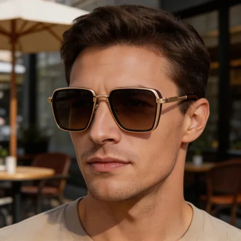 Gafas De Sol Cuadradas Retro Para Hombre Protección UV400 Material De Metal Y PC Estilo Punk Moda
