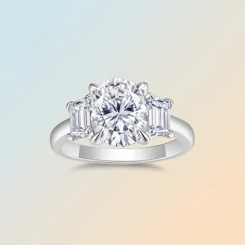 925 Sterling Silver Moissanite Ring For Women Luxury Three Stone Oval Cut Engagement Jewelry High Quality Polished Ring
