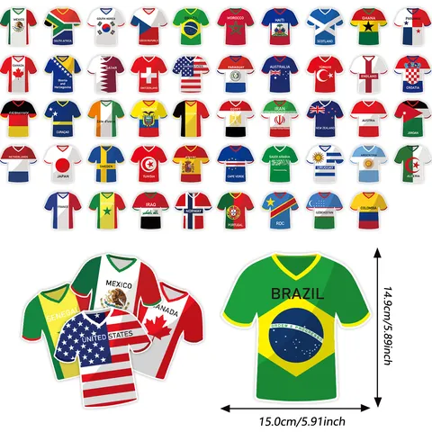 Gagliardetto a Forma di Maglia da Calcio con Motivo a Bandiera Internazionale Ghirlanda Sospesa per Decorazione Festa Sportiva