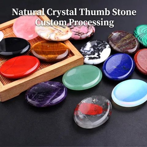 Pietra da Palmo in Cristallo Ovale Naturale Lucidata Worry Stone per Guarigione Meditazione Sollievo dallo Stress Casa Ufficio Regalo