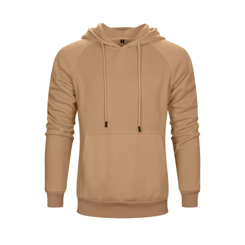 Men's Casual Solid Color Pullover Hoodie With Kangaroo Pocket Long Sleeve Raglan Sweatshirt For Autumn Winter