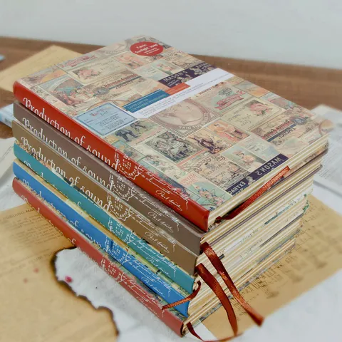 Taccuino A5 Vintage Copertina Rigida Stile Collage Carta Kraft Diario Spesso Con Segnalibro Per Ufficio Scuola