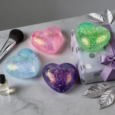 Heart Shaped Maltose Squeeze Toy Glitter Sequins Stress Relief Squishy Toy For Kids Adults Sensory Fidget Toy Gift