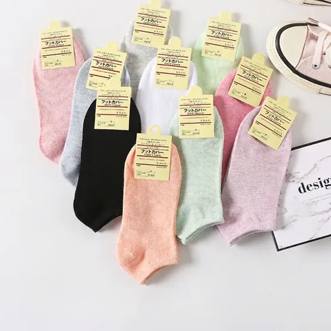 Dames Enkelsokken Ademend Katoenmix Effen Kleur Candy Color Onzichtbaar Laag Uitgesneden Sneakersokken