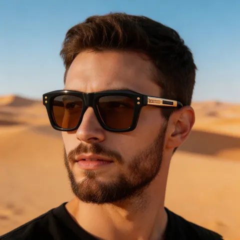 Square Polarized Sunglasses Retro Fashion PC Metal Frame UV400 Protection For Men Driving Outdoor
