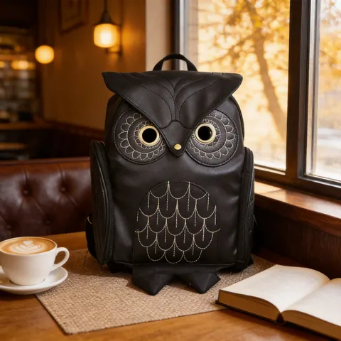 Zaino A Forma Di Gufo Pelle PU Design Animale Creativo Moda Cartone Animato Borsa Da Viaggio Casual Per Donne Ragazze