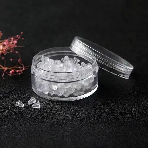 Transparente Silikon Ohrringrücken Klare Weiche Gummi Ohrringstopper Für Stecker Hypoallergen DIY Ersatz
