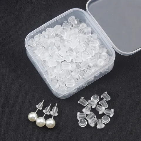 Transparente Silikon Ohrringrücken Klare Weiche Gummi Ohrringstopper Für Stecker Hypoallergen DIY Ersatz