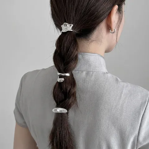 Minimalistisches Metall Haar Haken Ponytail Clip Legierung Hochglanz Geometrisch Mode Haarnadel Kopfschmuck Damen