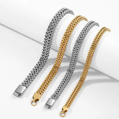 Herren Edelstahl Dual Reihe Gewebtes Netz Armband Retro Franco Stil Wasserdicht Hypoallergen Handschmuck Geschenk Für Herren