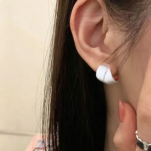 Geborsteld Koperen Oorknopjes C-Vorm Met Gevlochten Ontwerp Retro Geometrisch Mat Goud Zilver Verguld Minimalistische Sieraden