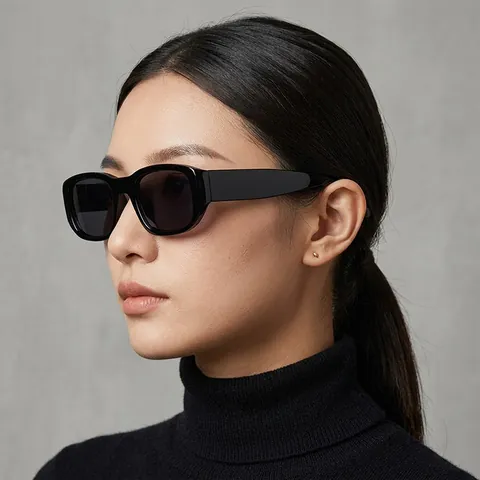 Retro Rechteckige Sonnenbrille Quadratischer Rahmen PC AC Material UV Schutz Outdoor Reise Mode Brillen Damen Herren
