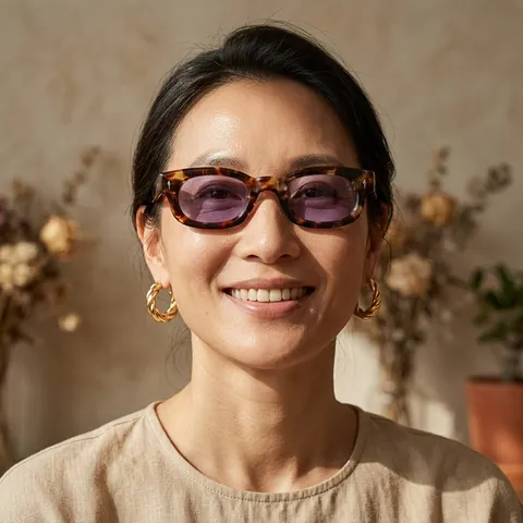 Retro Rectangular Sunglasses PC Frame AC Lens UV400 Protection Vintage Square Eyewear With Metal Rivets For Men Women