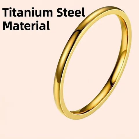 Anello A Fascia Minimalista Acciaio Inossidabile Titanio Bicolore Spazzolato Lucido Impermeabile Gioielli Di Moda Per Uomo Donna