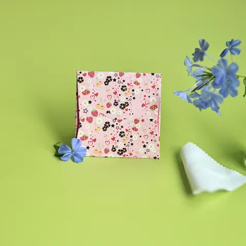 Silver Polishing Cloth Jewelry Cleaning Maintenance Tool Microfiber Fabric Square Portable Pink Floral Reusable Soft