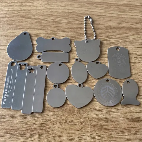 Roestvrijstalen Blanco Identificatiepenningen Voor Huisdieren Voor DIY Lasergraveren Metalen Sleutelhanger Anti-verlies Naamplaatjes Honden Katten