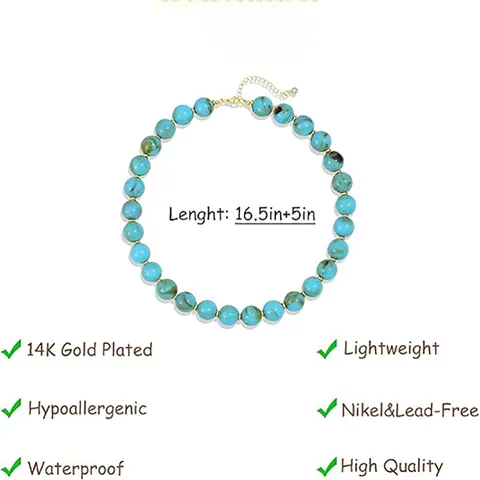 Bohemian Multi Color Resin Beaded Necklace For Women Fashion Exaggerated Marble Texture Geometric Beaded Choker Jewelry Gift