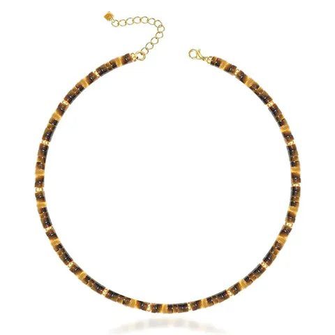 Natural Stone Heishi Bead Necklace For Women 304 Stainless Steel Clasp Handmade Bohemian Rainbow Color Commuting Jewelry