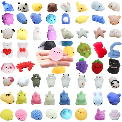 Lindos Juguetes Squishy Mochi de TPR Antiestrés Juguetes para Apretar para Niños Adultos Recuerdos de Fiesta Navidad Halloween San Valentín Pascua Regalo