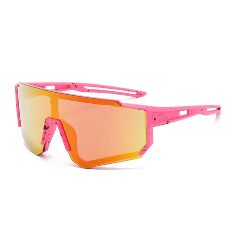 Kids Cycling Sunglasses Outdoor Sport Goggles UV400 Protection PC Frame Splatter Design Mirrored Lens Windproof Eyewear
