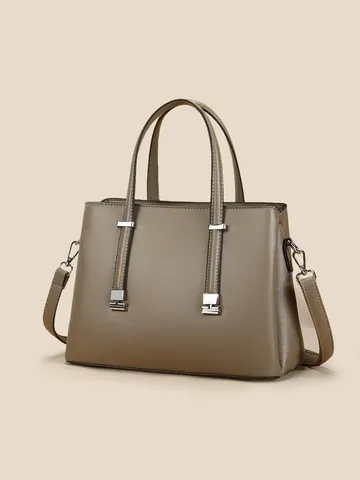 Borsa Tote da Donna in Pelle PU di Grande Capacità Borsa a Mano da Lavoro Pendolare di Fascia Alta Borsa a Tracolla a Spalla in Grana Litchi