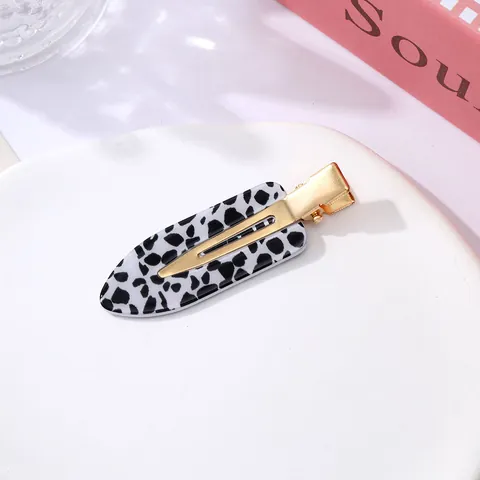 Leopardenmuster Acetat Acryl Haarspange Minimalistisch Spurlos Seiten Pony Entenschnabel Clip Für Damen Tägliche Haar Accessoires