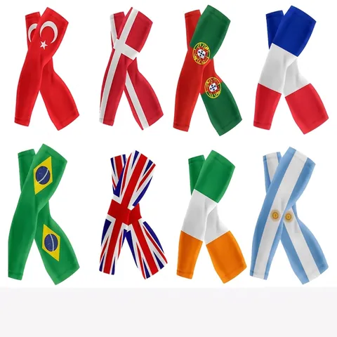 Cooling Arm Sleeves For Men Women National Flag Printed Ice Silk Sun Protection Sport Sleeves For Outdoor Cycling Running