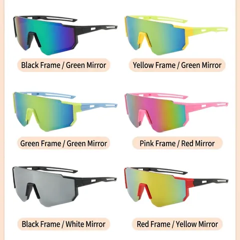 Kinder Sport Sonnenbrille UV400 Schutz PC Radsportbrille Für Kinder Von 3-12 Jahren Einteiliges Großes Glas Spiegelbeschichtung Outdoor Eyewear