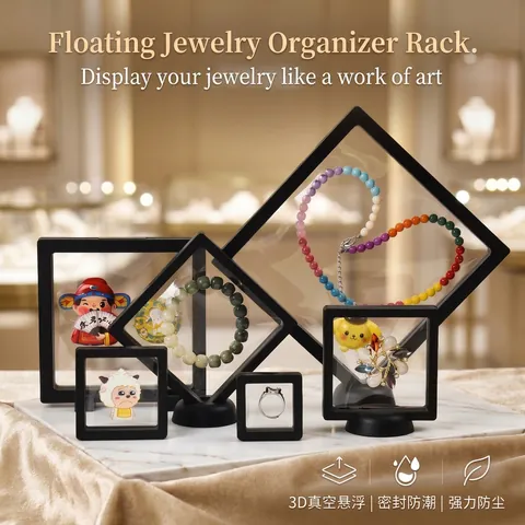 Floating Display Frame Suspended Storage Box ABS Plastic High Elastic PE Film For Jewelry Coin Medal Anti Dust