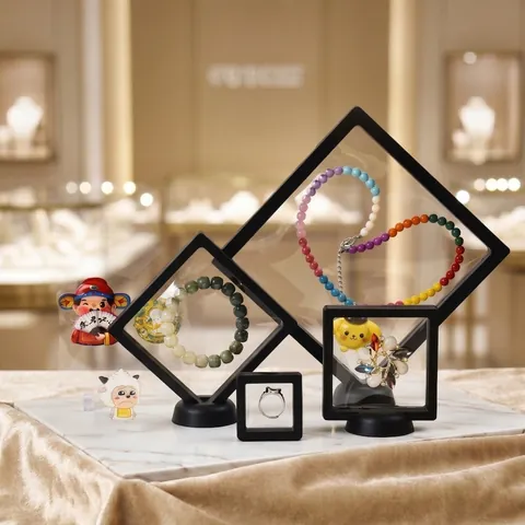 Floating Display Frame Suspended Storage Box ABS Plastic High Elastic PE Film For Jewelry Coin Medal Anti Dust