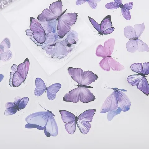 Realistici Adesivi a Farfalla in PET Trasparenti Impermeabili Decalcomanie Decorative per DIY Scrapbooking Journaling Confezioni Regalo Forniture per Scrapbook Estetici