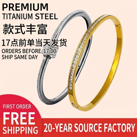 Brazalete de Acero Inoxidable con Diamantes de Imitación para Mujer Diseño de Cintura Cilíndrica con Fila de Diamantes Joyería de Moda