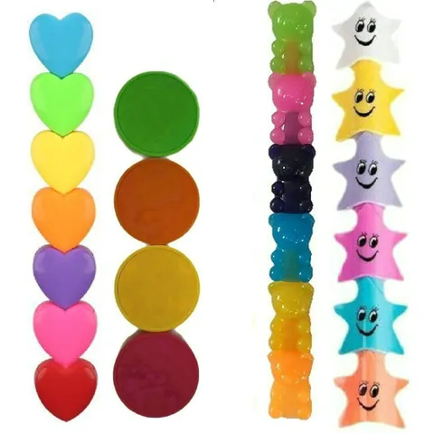Mini Stackable Highlighters Building Block Style Plastic Cartoon Bear Heart Octopus Shaped Multi Color Novelty Kids Stationery