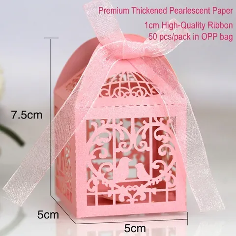 Music Theme Laser Cut Favor Boxes Pearlescent Paper Gift Candy Box With Ribbon For Wedding Birthday Party Decorations