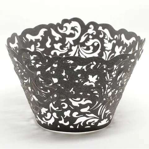 European Style Hollow Out Laser Cut Cupcake Wrappers Pearl Paper Cake Decoration For Wedding Birthday Party Valentine Day