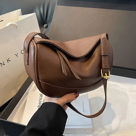 Damen PU Leder Lychee Narbe Umhängetasche Kleine Teigtaschen Schultertasche Retro Minimalistisch Pendler Alltag Messenger Bag