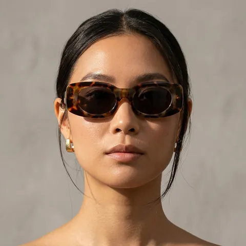Lunettes De Soleil Rétro Rectangles Ovales Protection UV400 Monture PC Verre AC Branches Ondulées Mode Y2K Hommes Femmes